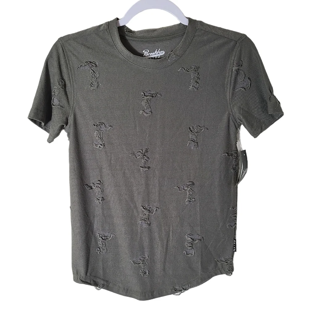 Brooklyn Cloth Ian short sleeve space dye‎ tee shirt distressed NEW size Small